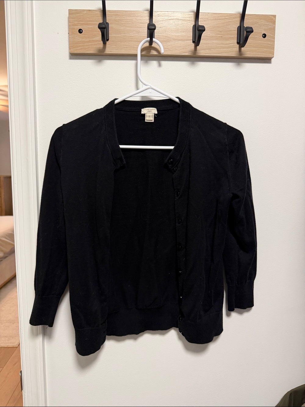 J. Crew Black Button-Front Cardigan
